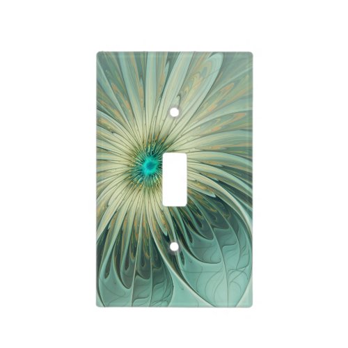 Modern Abstract Fantasy Flower Fractal Art Light Switch Cover
