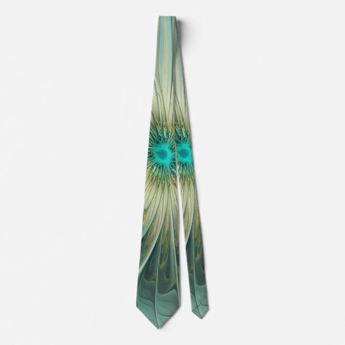 Modern Abstract Fantasy Flower Fractal Art Neck Tie