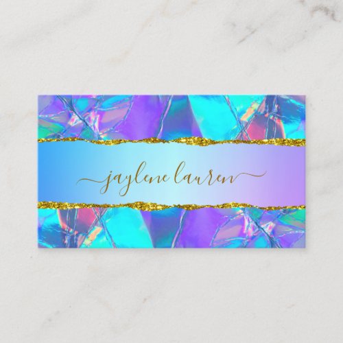 Modern Abstract Faux Holographic Business Card