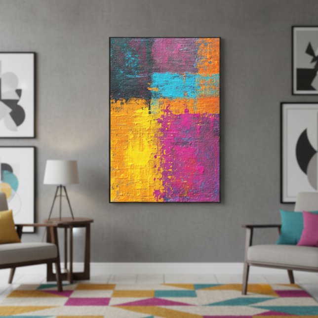 Modern Abstract Faux Oil Textured Vibrant Canvas Print (Creator Uploaded)