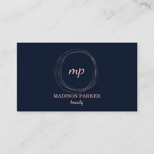 Modern Abstract Faux Rose Gold Business Card (Front)