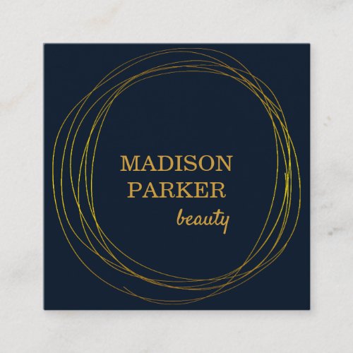 Modern Abstract Faux Rose Gold Square Business Card