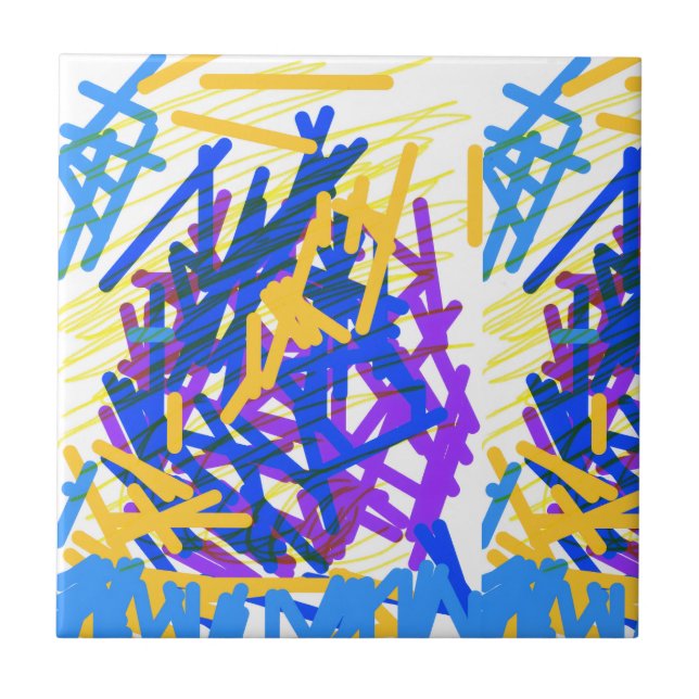 Modern Abstract Festive Paint Splash  Ceramic Tile (Front)