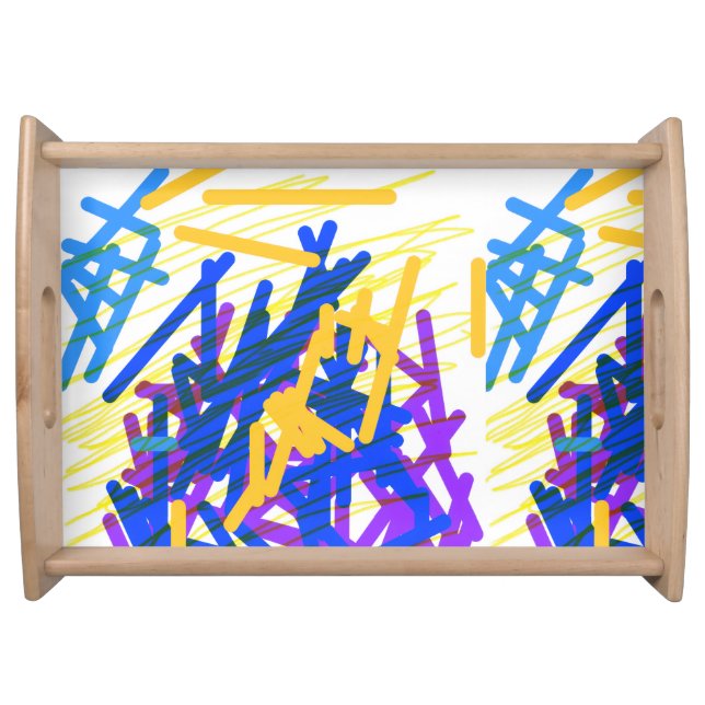 Modern Abstract Festive Paint Splash  Serving Tray (Front)