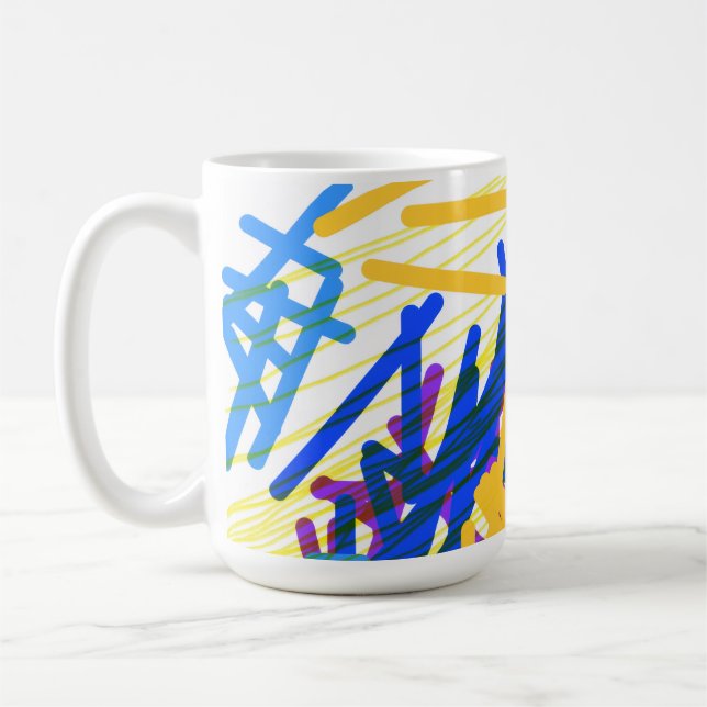 Modern Abstract Festive Splash  Coffee Mug (Left)