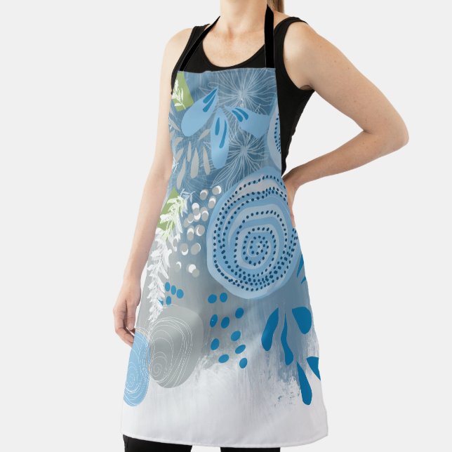 Modern Abstract Floral  Apron (Insitu)