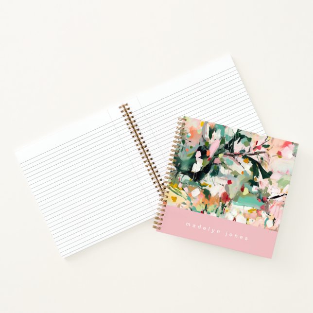 Modern Abstract Floral Art Personalized Notebook (Inside)