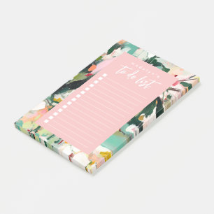 Modern Abstract Floral Art To Do List Personalized Post-it Notes