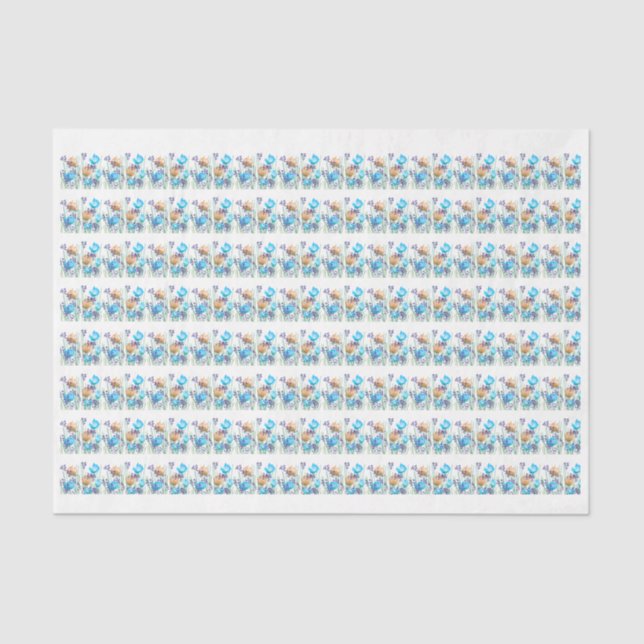 Modern abstract floral botanical tissue paper (Front)