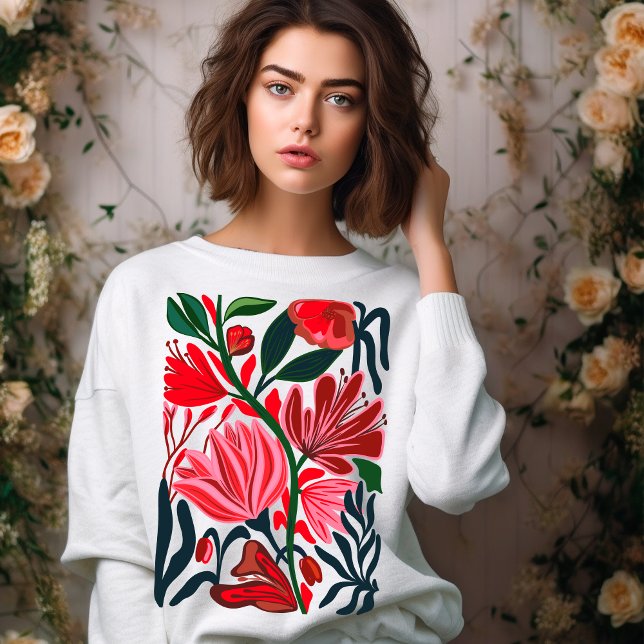 Modern abstract floral colorful women sweatshirt (Creator Uploaded)