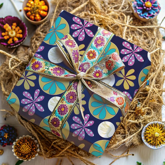 Modern Abstract Floral Colorful  Wrapping Paper (Creator Uploaded)