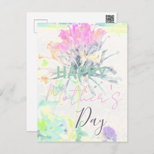 Modern Abstract Floral Impressionist Mothers Day Postcard