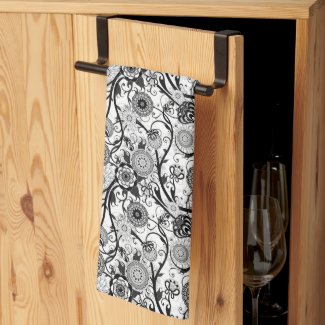 Modern Abstract Floral  Kitchen Towel