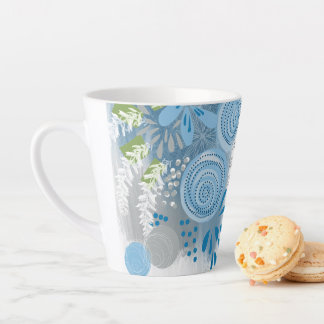 Modern Abstract Floral Latte Mug