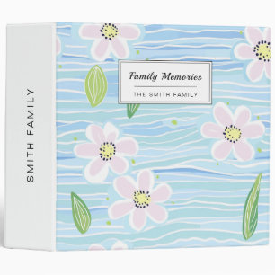 Modern Abstract Floral Line Pattern (10) 3 Ring Binder