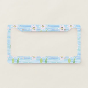 Modern Abstract Floral Line Pattern (10) License Plate Frame