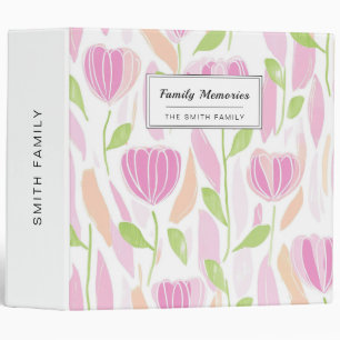 Modern Abstract Floral Line Pattern (1) 3 Ring Binder