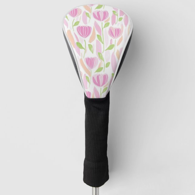 Modern Abstract Floral Line Pattern (1) Golf Head Cover (Front)