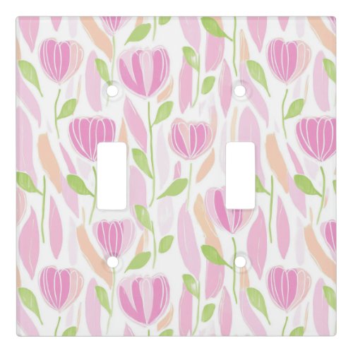 Modern Abstract Floral Line Pattern (1) Light Switch Cover