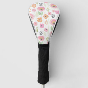 Modern Abstract Floral Line Pattern (2) Golf Head Cover