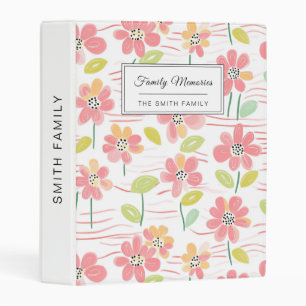 Modern Abstract Floral Line Pattern (3) Mini Binder