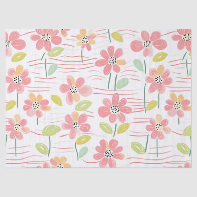 Modern Abstract Floral Line Pattern (3) Tissue Paper (Front)