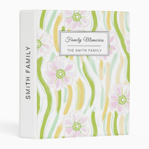 Modern Abstract Floral Line Pattern (4) Mini Binder