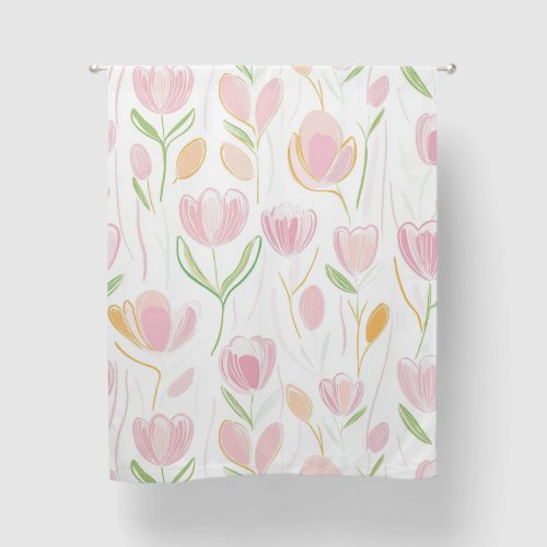 Modern Abstract Floral Line Pattern (5) Blackout Curtains