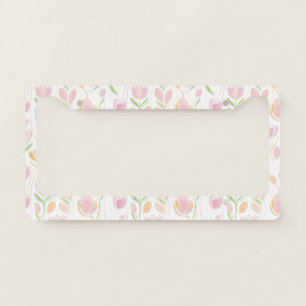 Modern Abstract Floral Line Pattern (5) License Plate Frame