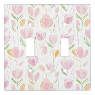 Modern Abstract Floral Line Pattern (5) Light Switch Cover