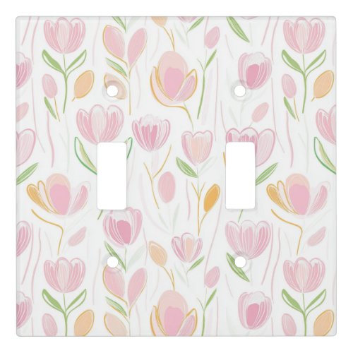 Modern Abstract Floral Line Pattern (5) Light Switch Cover