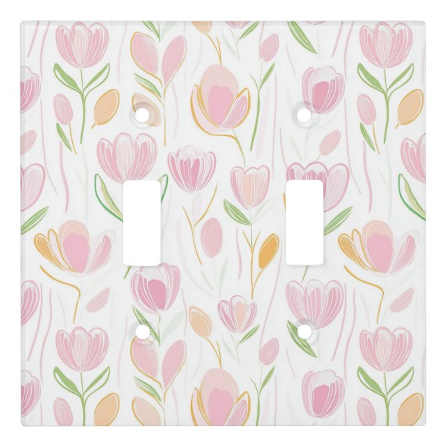 Modern Abstract Floral Line Pattern (5) Light Switch Cover (Front)
