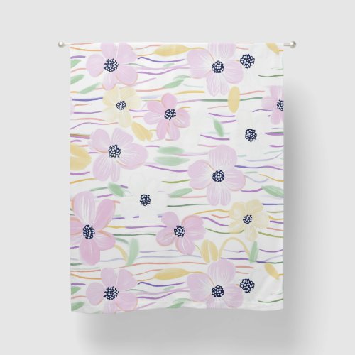 Modern Abstract Floral Line Pattern (6) Blackout Curtains