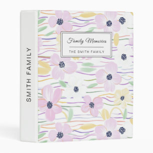 Modern Abstract Floral Line Pattern (6) Mini Binder