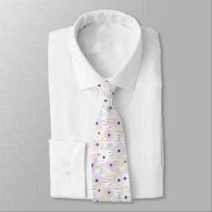 Modern Abstract Floral Line Pattern (6) Neck Tie