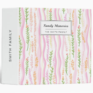 Modern Abstract Floral Line Pattern (7) 3 Ring Binder