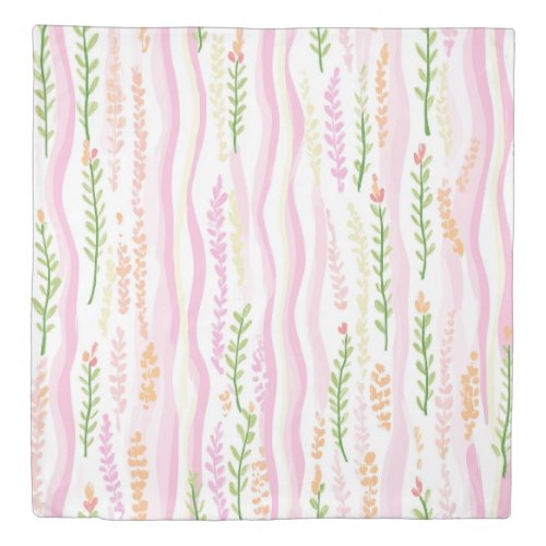 Modern Abstract Floral Line Pattern (7) Duvet Cover