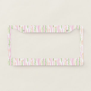 Modern Abstract Floral Line Pattern (7) License Plate Frame
