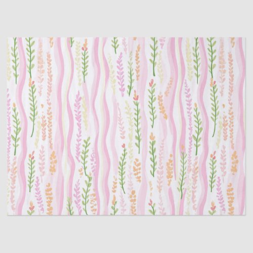 Modern Abstract Floral Line Pattern (7) Tissue Paper