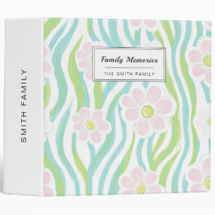 Modern Abstract Floral Line Pattern (8) 3 Ring Binder