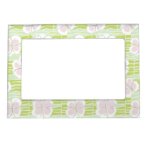Modern Abstract Floral Line Pattern (9) Magnetic Frame