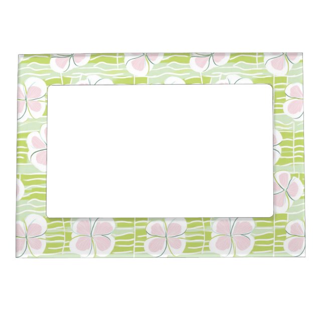 Modern Abstract Floral Line Pattern (9) Magnetic Frame (Front)