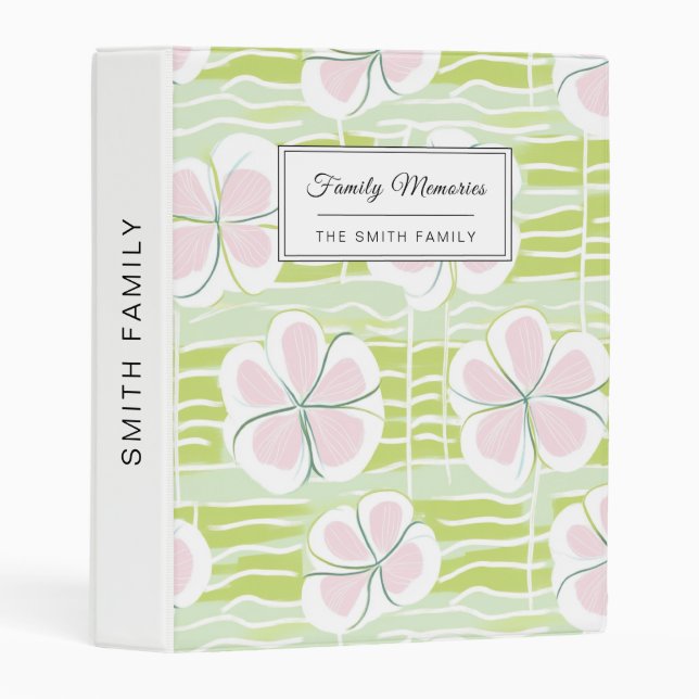 Modern Abstract Floral Line Pattern (9) Mini Binder (Front/Spine)