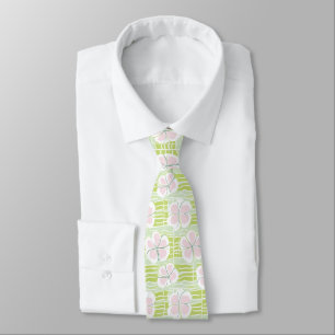 Modern Abstract Floral Line Pattern (9) Neck Tie