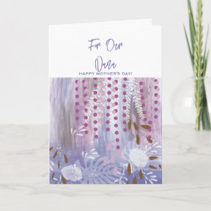 Modern Abstract Floral Nana Mother's Day Letterpress Thank You Card
