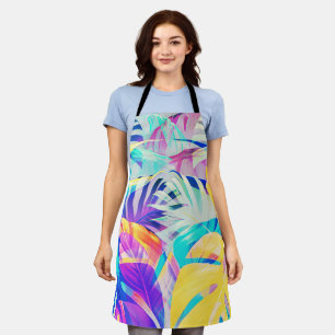 Modern Abstract Floral Pastel Color Apron