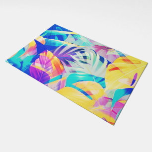 Modern Abstract Floral Pastel Color Doormat
