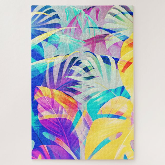 Modern Abstract Floral Pastel Color Jigsaw Puzzle (Vertical)