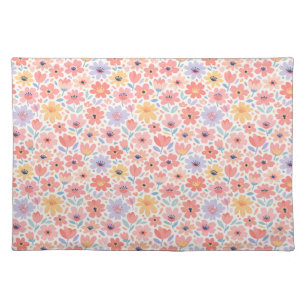 Modern Abstract Floral Pattern Cloth Placemat