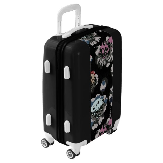 Modern abstract floral pattern customizable name luggage (Rotated Left)